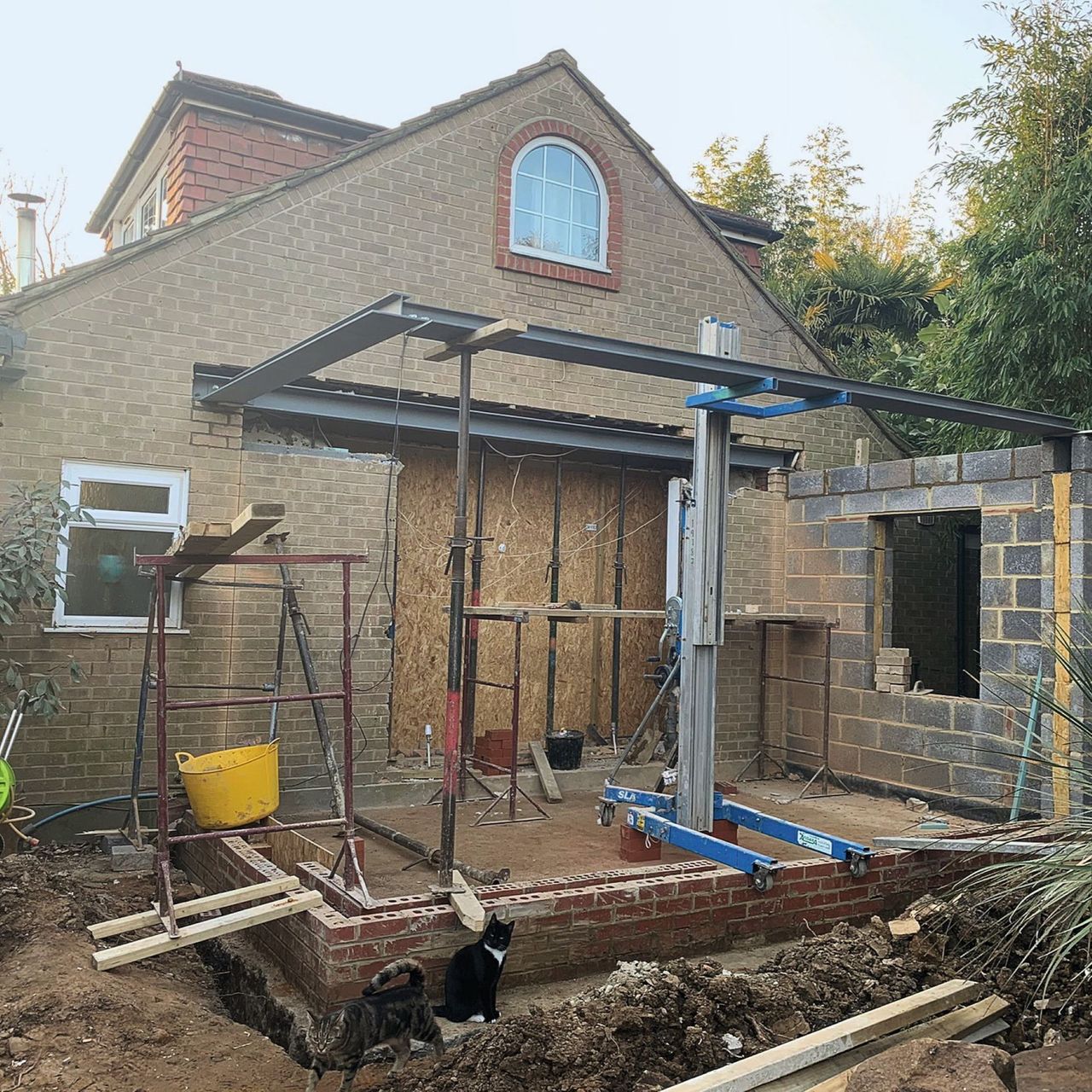 back of house undergoing renovations