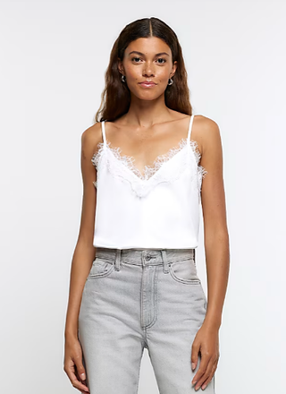 River Island white lacey camisole 