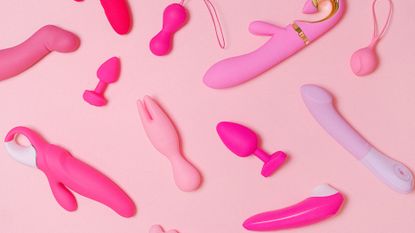 selection of sex toys including vibrators