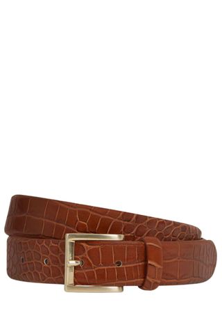 Reiss Albany Leather Belt in Tan