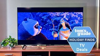 Hisense U6K TV shown on entertainment stand
