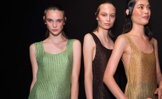 Lingerie top jumpsuit wore by models in Missoni fashion week.