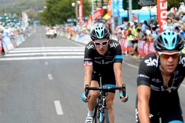 Thomas (Sky) crossed the line with the main group
