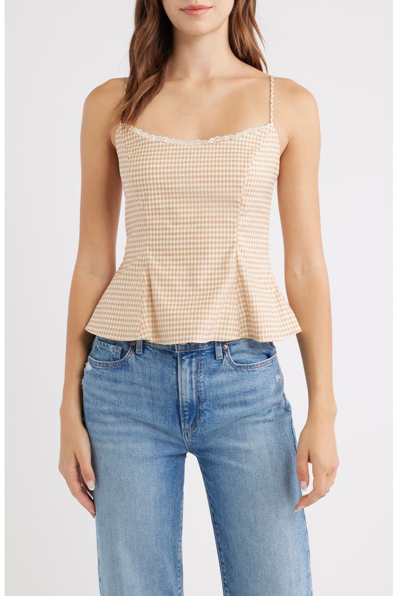 Genevieve Gingham Peplum Top