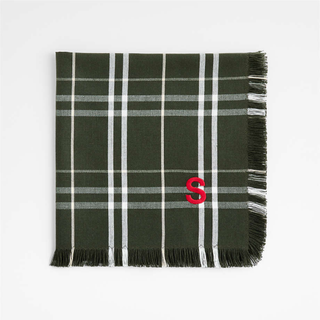 Craft Green Plaid Organic Cotton Fringe Dinner Napkin