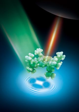 a view of a molecule with raman spectroscopy