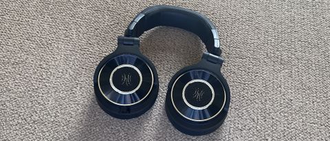 The OneOdio Monitor 60 Wired Headphones pictured on a pale carpet