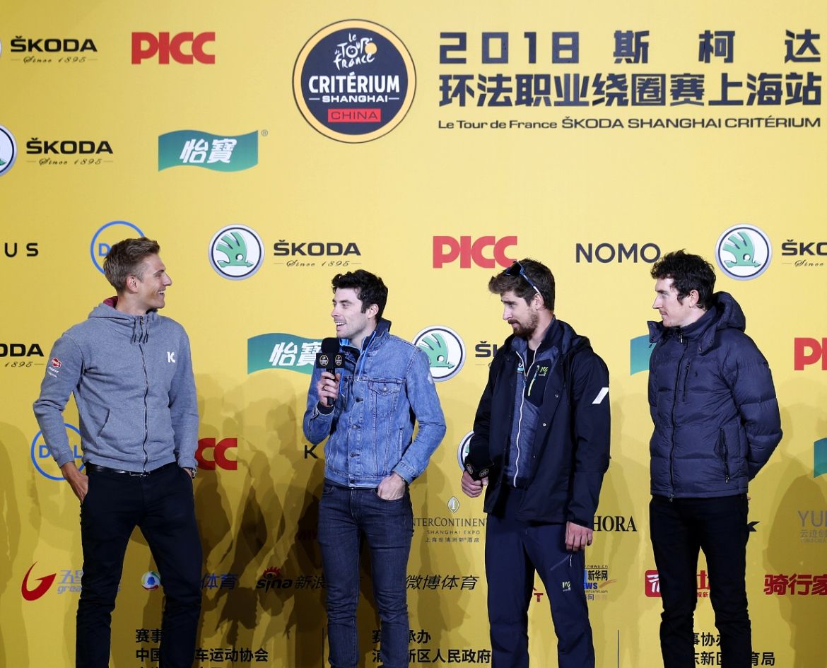 Marcel Kittel, Pierre Latour, Peter Sagan and Geraint Thomas