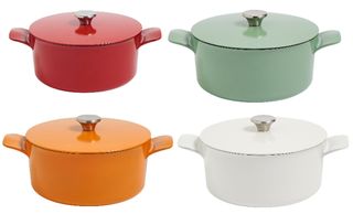 Multicolor cookware with white background