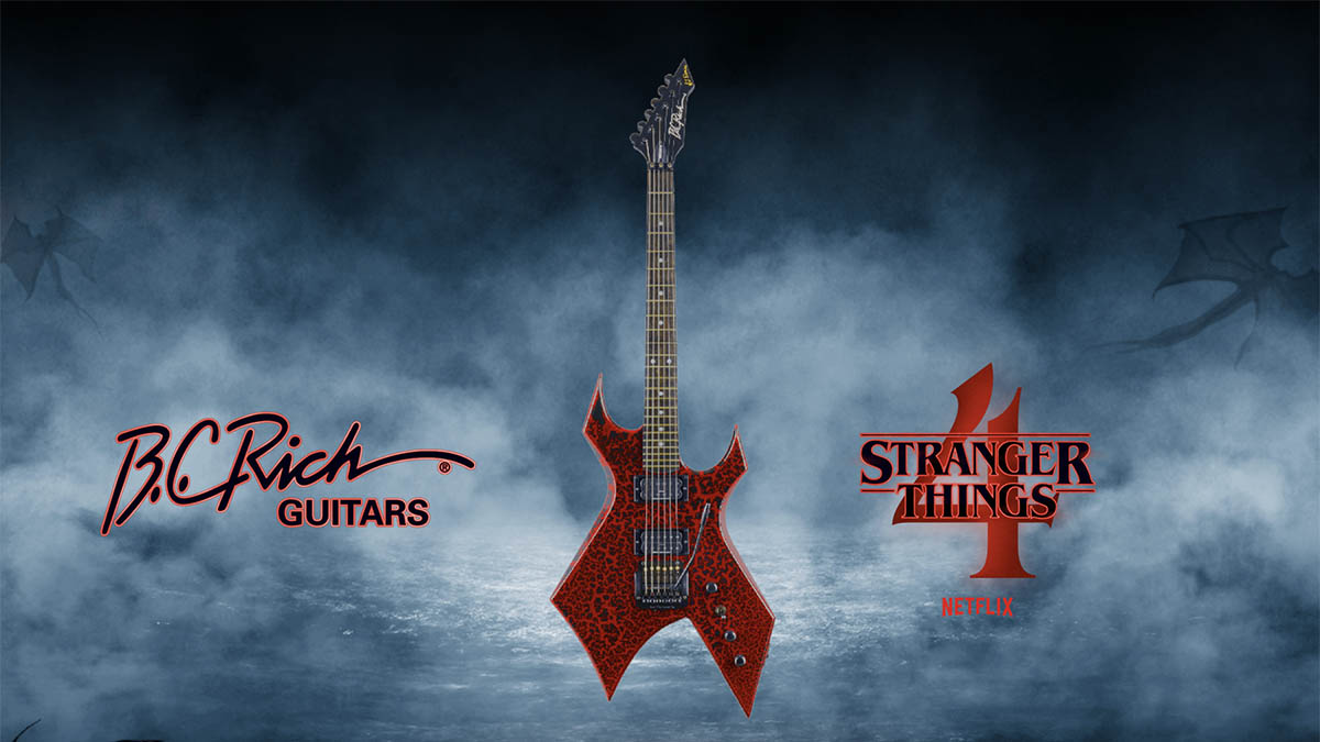 2022 BC Rich Stranger Things Eddie Munson Ltd Ed Warlock Red Krackle Guitar