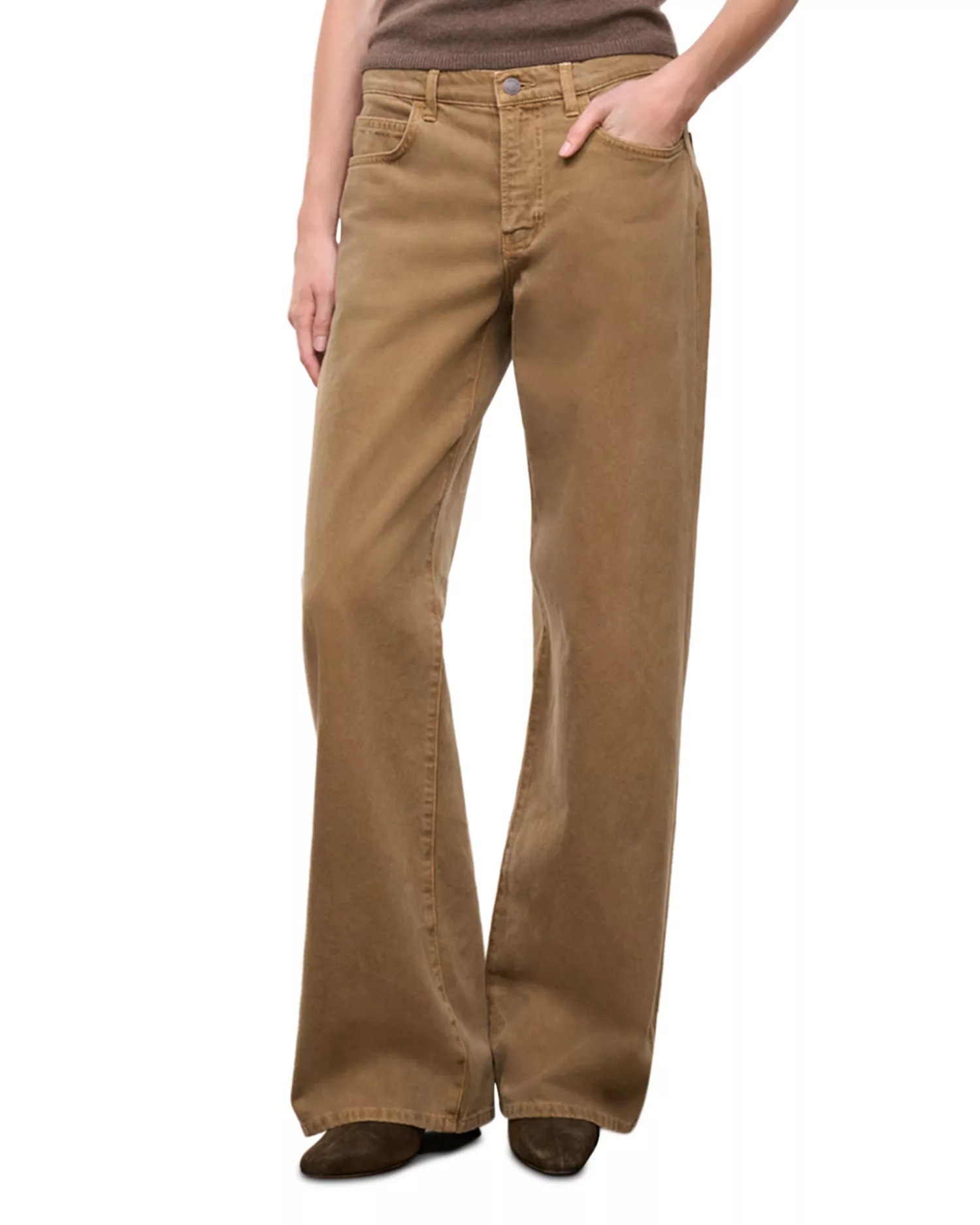 Staud, Gus Mid Rise Relaxed Jeans in Portobello