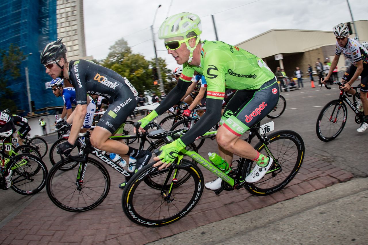 Kristoffer Skjerping (Cannondale-Drapac) in the bunch before taking second on the stage.