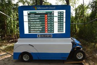 CBS Sports’ “SmartCart” features a 72-inch touchscreen for on screen talent.