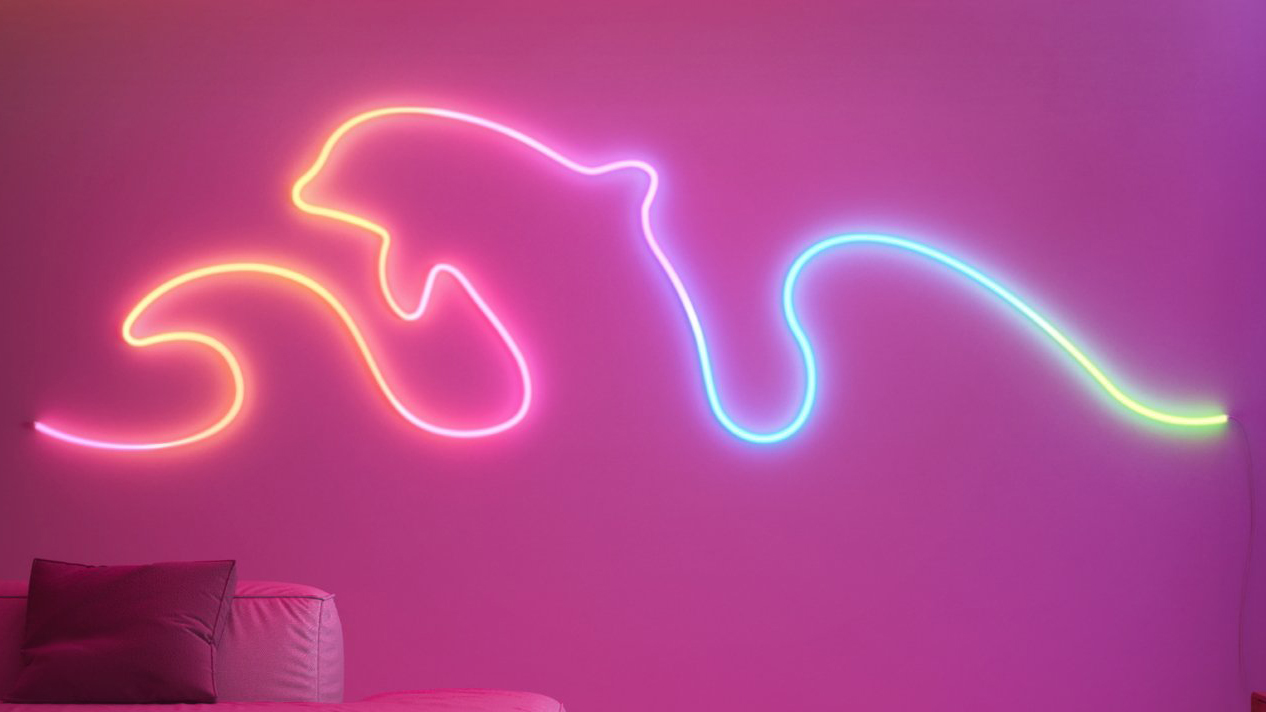 The Govee Neon Rope Light 2 on a wall