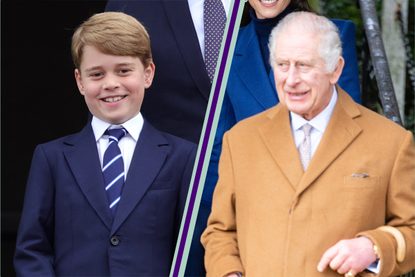 Prince George and King Charles split image