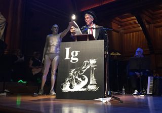 Marc Abrahams, producer and master of ceremonies of the Ig Nobel Prize Ceremony, readies the audience for some unconventional science.