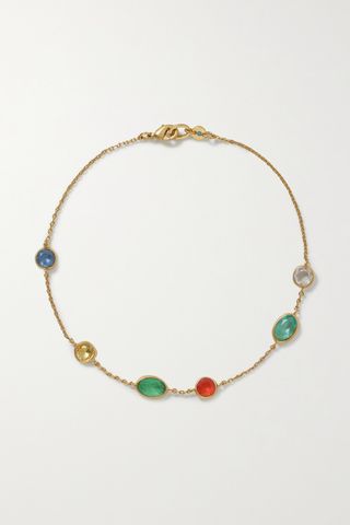 Gold-Tone Crystal Anklet