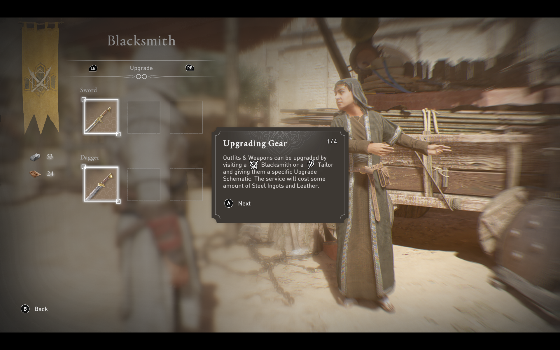 a screen showing the change appearance menu in AC Mirage