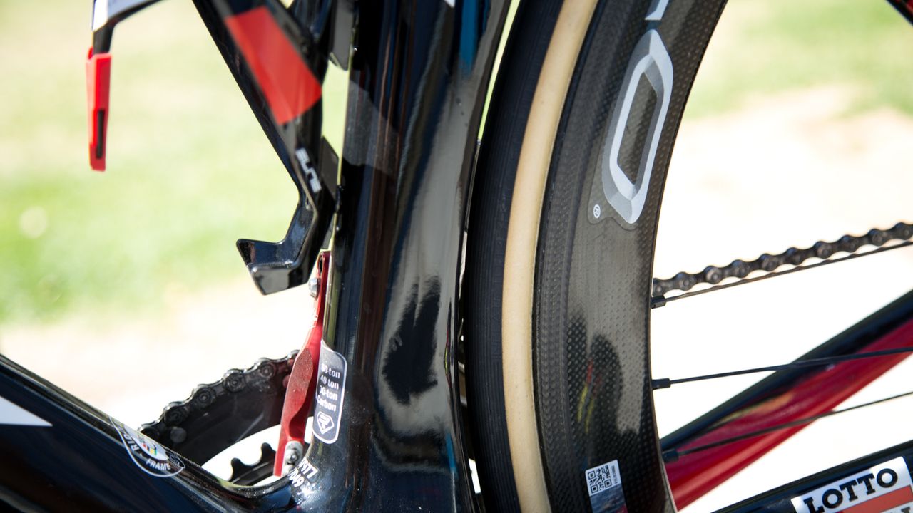 Clearances are tight around the seattube and rear wheel