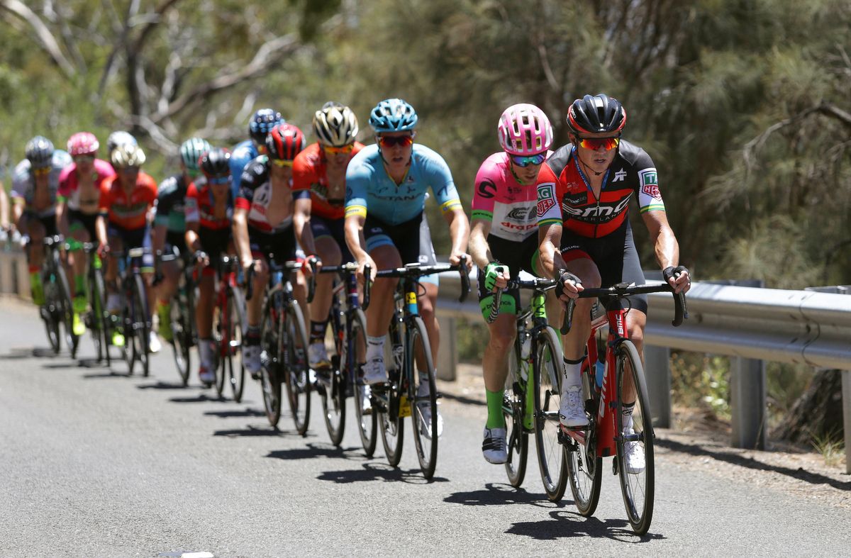 Simon Gerrans (BMC) drives the pace up Norton Summit