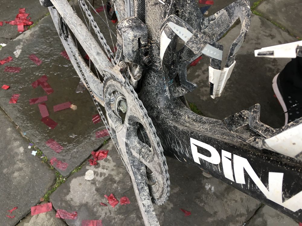 Shimano supplies the drivetrain for Sky's Pinarellos