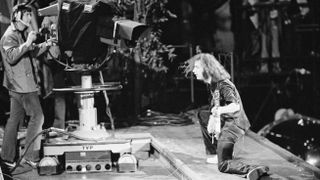 Ritchie Blackmore eyes up a cameraman at the California Jam