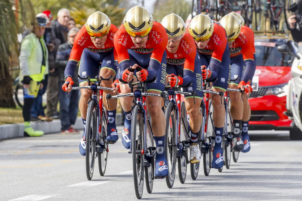 Bahrain-Merida had a mid-pack finish in the TTT