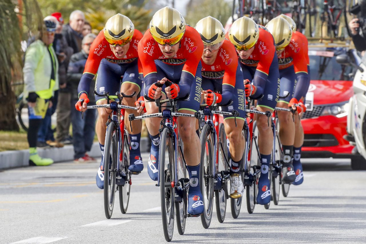Bahrain-Merida had a mid-pack finish in the TTT