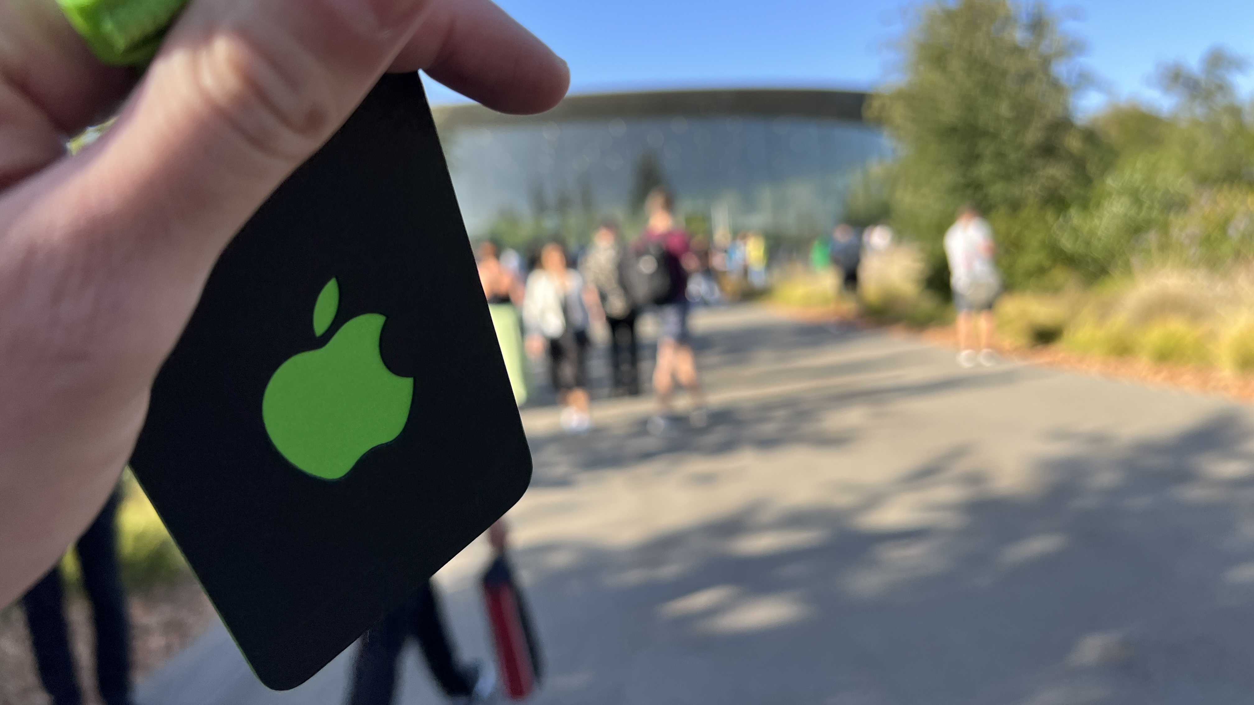 iPhone lanyard outside steve jobs theatre