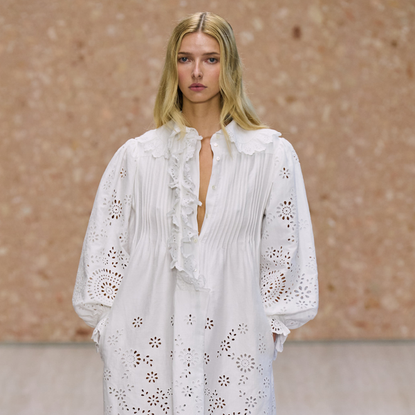 Apple Martin makes her runway debut at the Chlo&eacute; spring/summer 2027 show during Paris Fashion Week