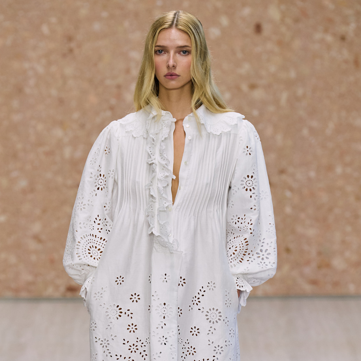 Apple Martin makes her runway debut at the Chlo&eacute; spring/summer 2027 show during Paris Fashion Week