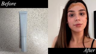 Siena Gagliano before and after self tanner