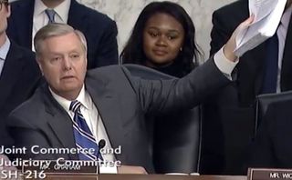 Senator Graham showing Facebook's entire ToS
