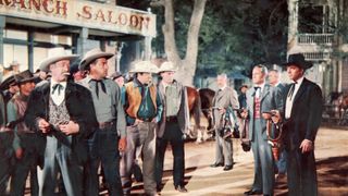 The showdown of Gunfight at the O.K. Corral.