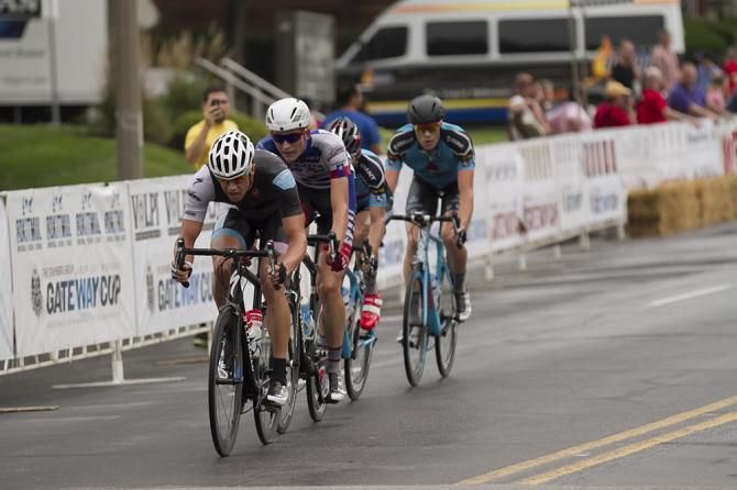 Four riders try to clear the field