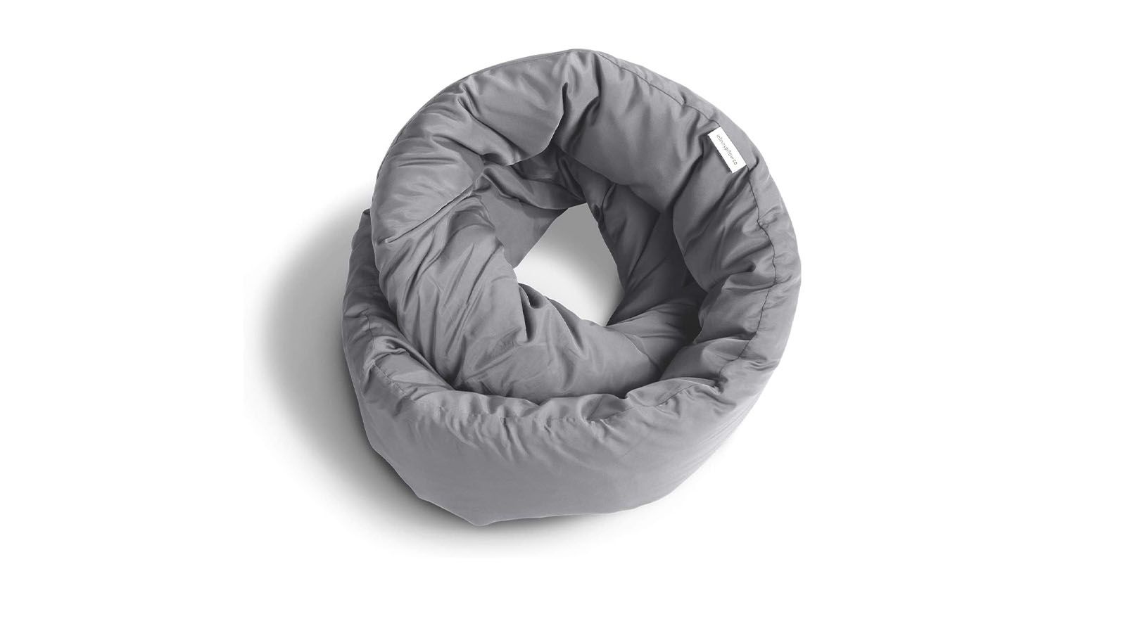 Huzi Design Infinity Pillow, best travel pillow if you're stuck in a middle seat