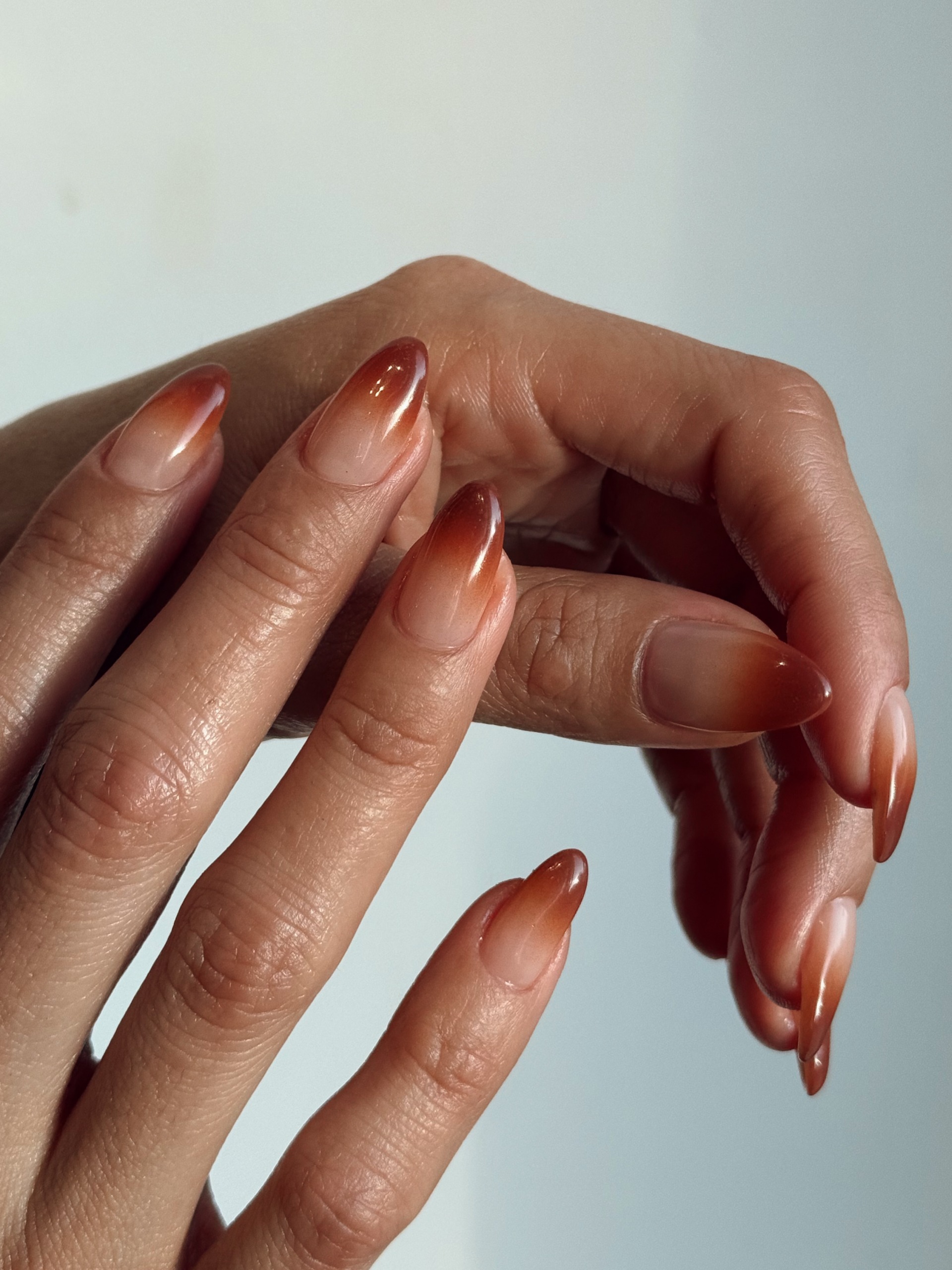 Ombr&amp;eacute; fall French tips.