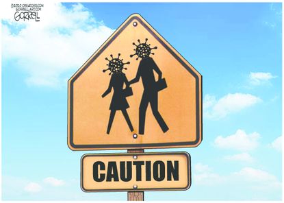 Editorial Cartoon U.S. coronavirus caution