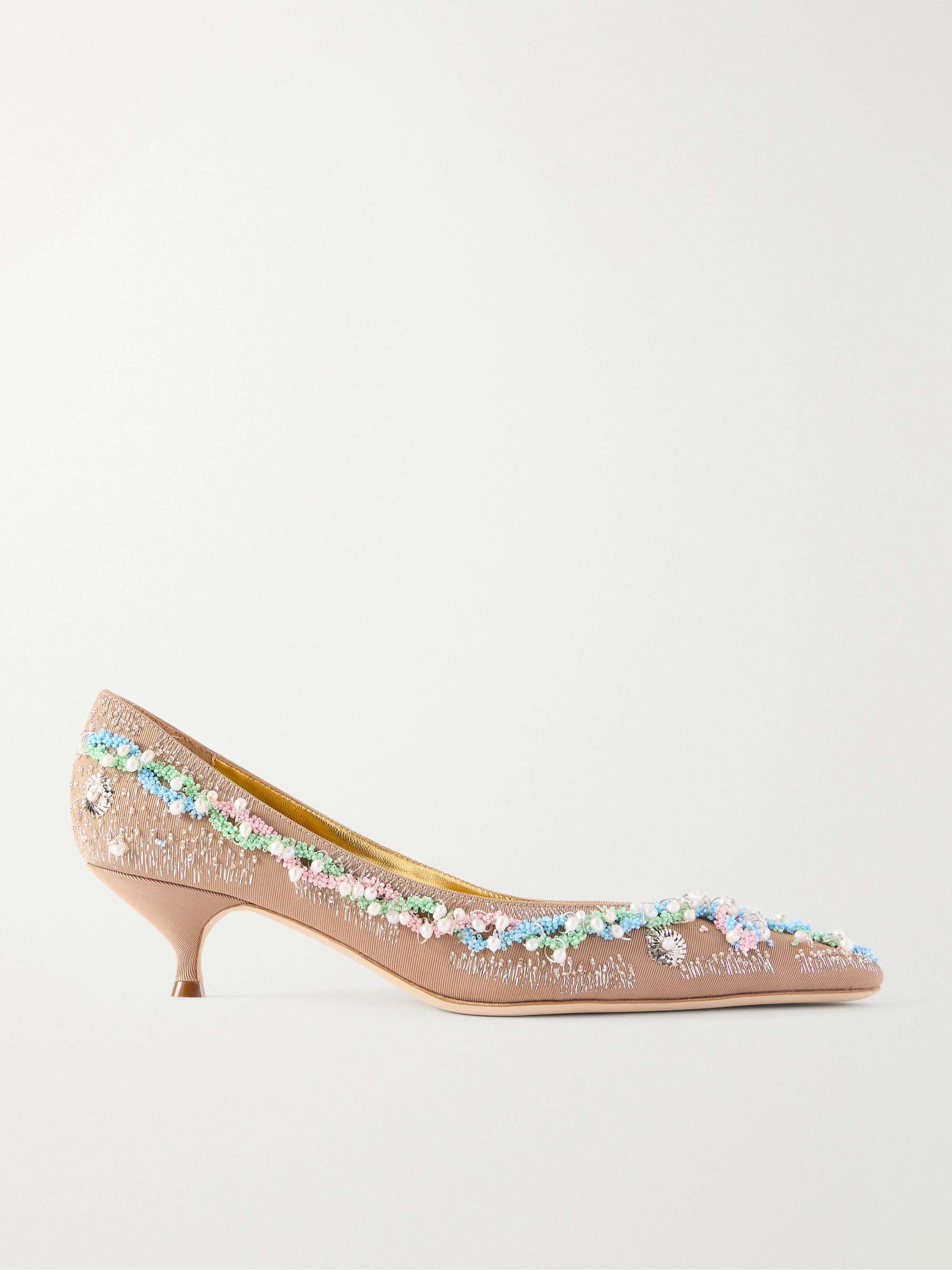 45 Bead-Embellished Canvas Pumps