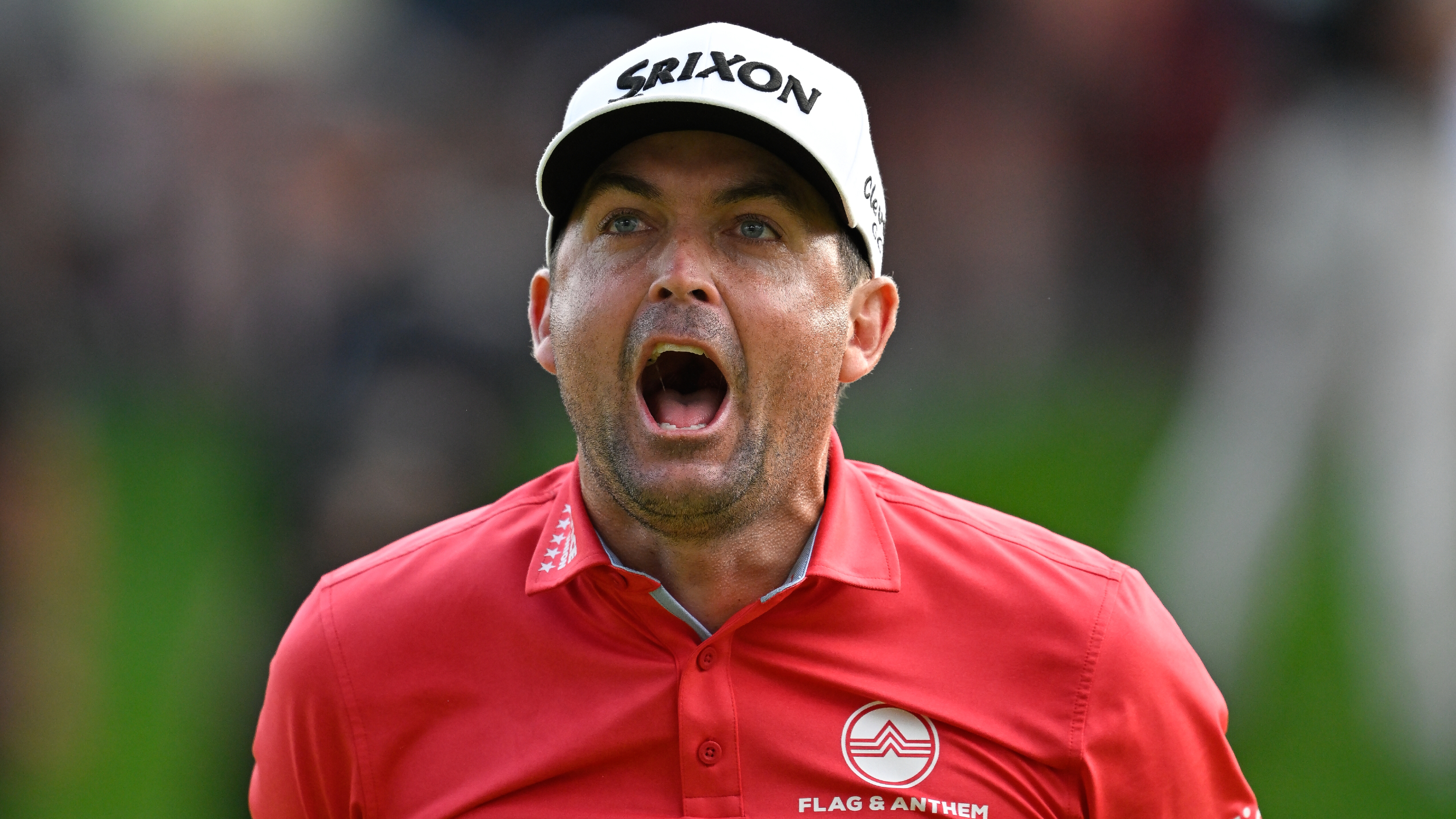 Keegan Bradley reacts to victory at the Travelers Championship