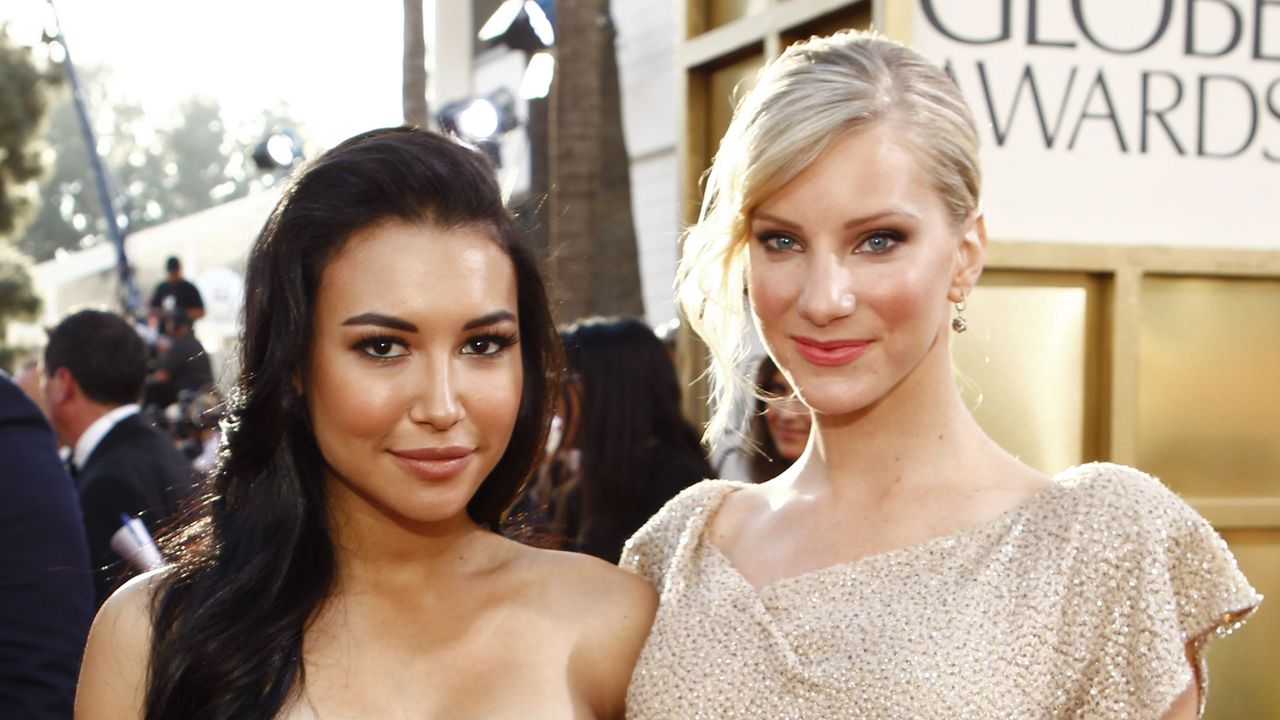 68th annual golden globe awards pictured l r naya rivera, heather morris arrive at the 68th annual golden globe awards held at the beverly hilton hotel on january 16, 2011 photo by trae pattonnbcu photo banknbcuniversal via getty images via getty images