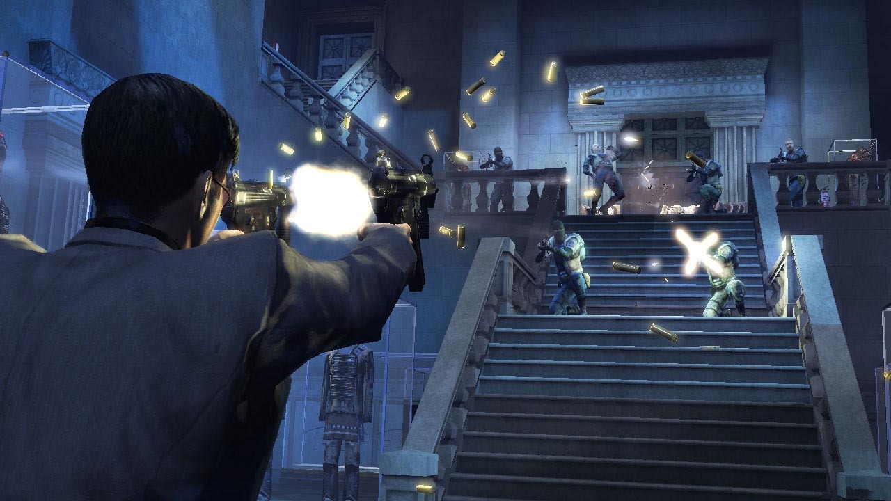 It's not only pistols that Tequila can dual-wield. He also rolls sub-machine guns akimbo.