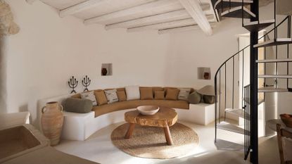 modern rustin living room in white with natural wood elements