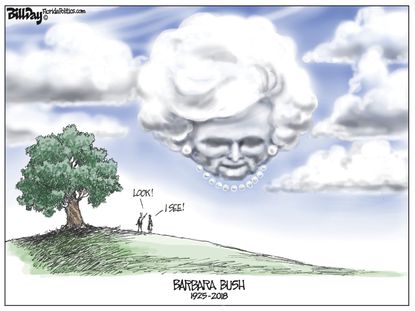 Editorial cartoon U.S. Barbara Bush death legacy