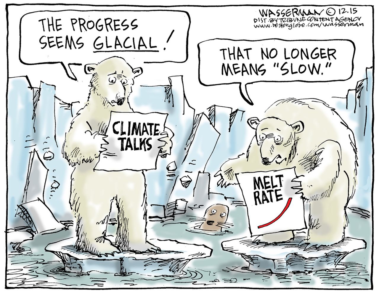 Editorial cartoon World Paris Climate Summit 2015