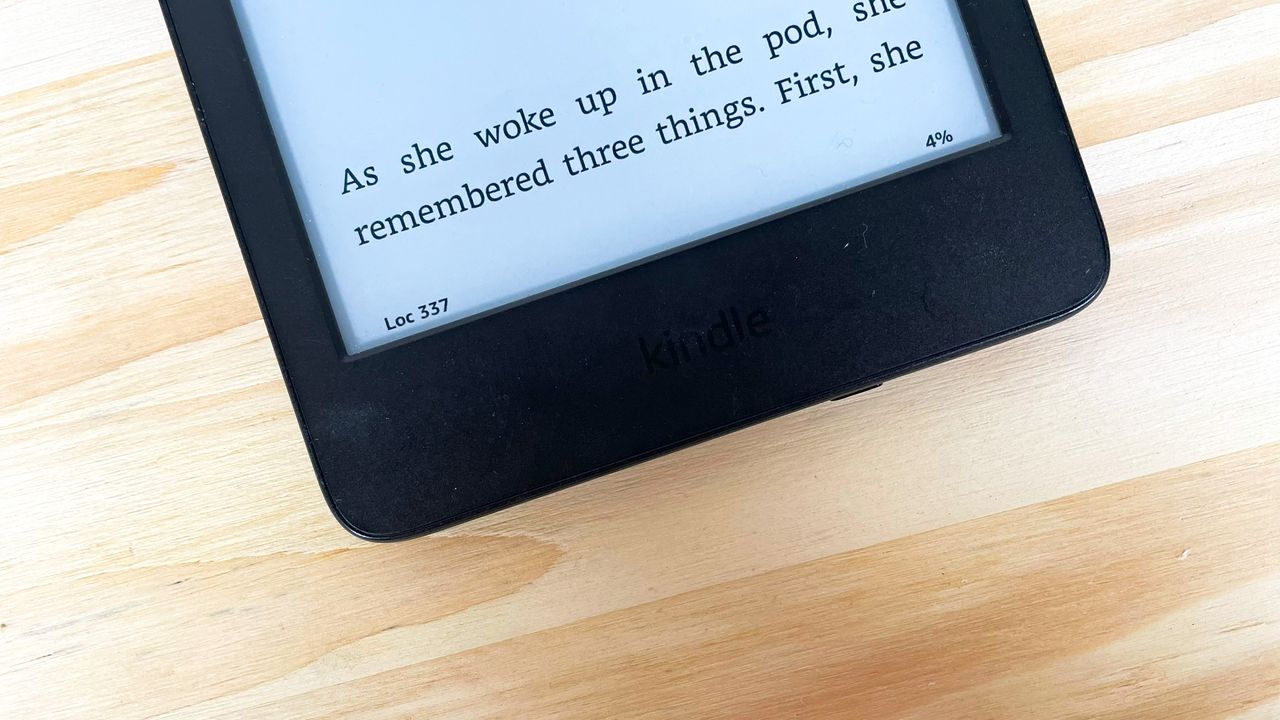 Close up of the page number display on the Amazon Kindle