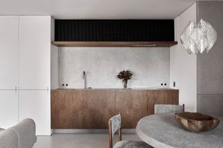a modern minimalist studio apartment