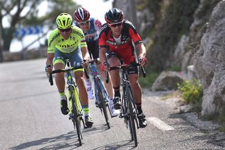 Richie Porte, Alberto Contador and Tim Wellens on the final climb at Paris-Nice.