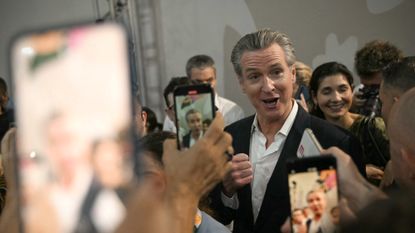 Gov. Gavin Newsom of California talks to reporters at COP30 summit in Belem, Brazil