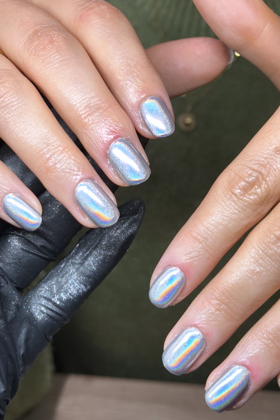 A silver manicure.